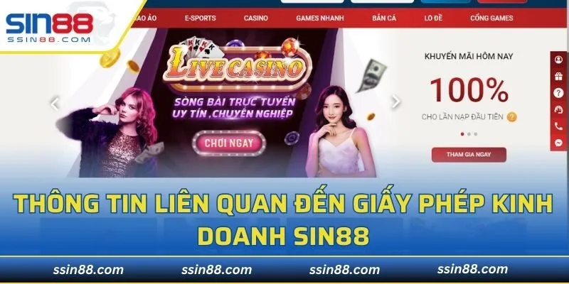 Thông tin liên quan đến giấy phép kinh doanh SIN88